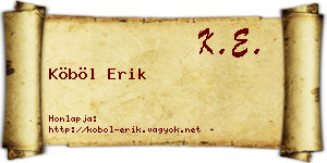Köböl Erik névjegykártya